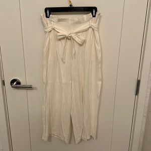 AQUA Bloomingdales White Linen Pants